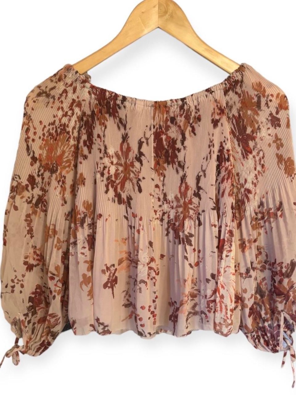 Wilfred Blush Pink Talence Off-Shoulder Floral Peasant Top